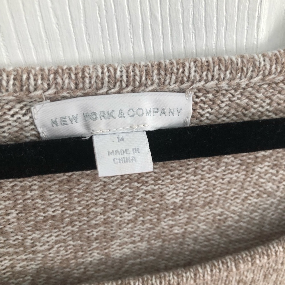 Beige Oversized Long Sweater Pullover Zippers - Picture 4 of 8